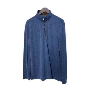 Banana Republic Navy Blue Brushed Half-Zip Pullover Men's XL